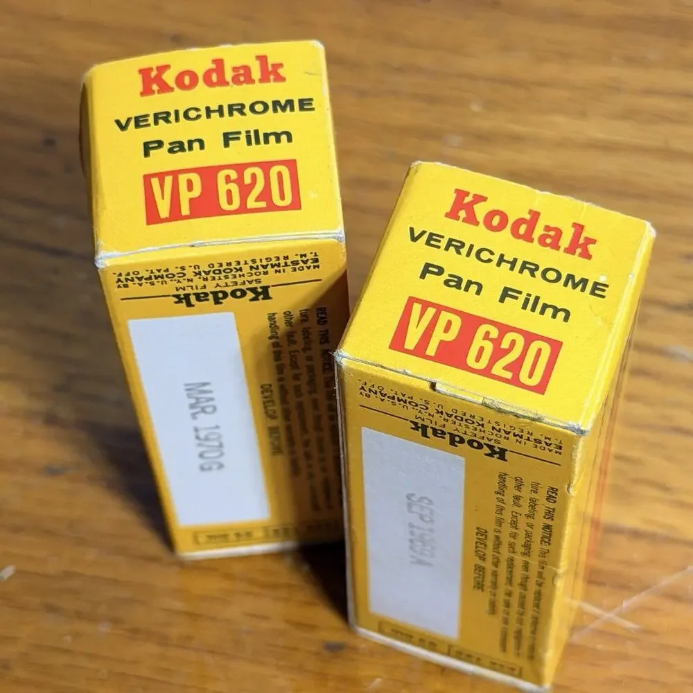 2 Kodak Verichrome Pan Black White Camera Film VP 620 Expired 1969 NEW Sealed